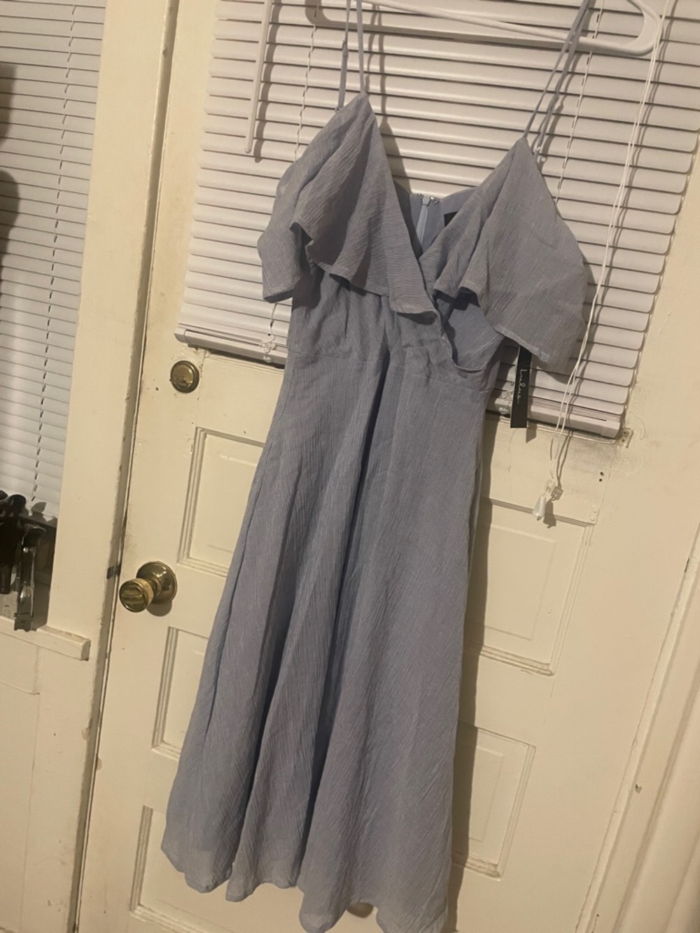 Lulu's Light Blue Ruffle Midi Dress